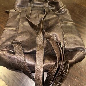 Elegant Dark Brown leather backpack
